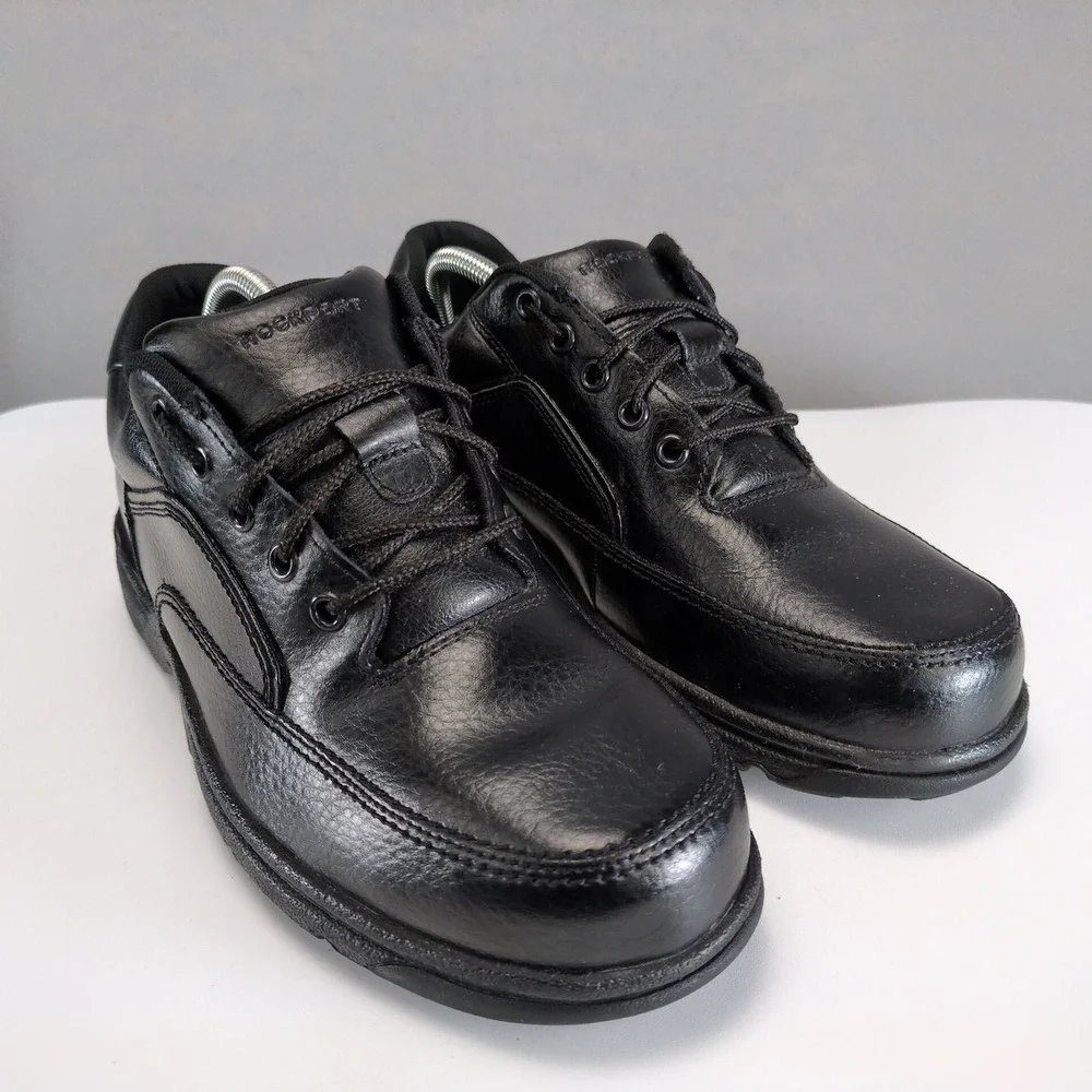 Rockport Eureka Black Oxford Shoes Mens 8.5 XW Extra Wide Leather Lace Up
